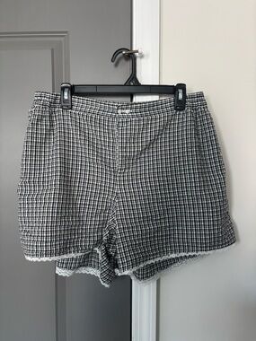 Aerie Gingham Shorts with Lace Trim